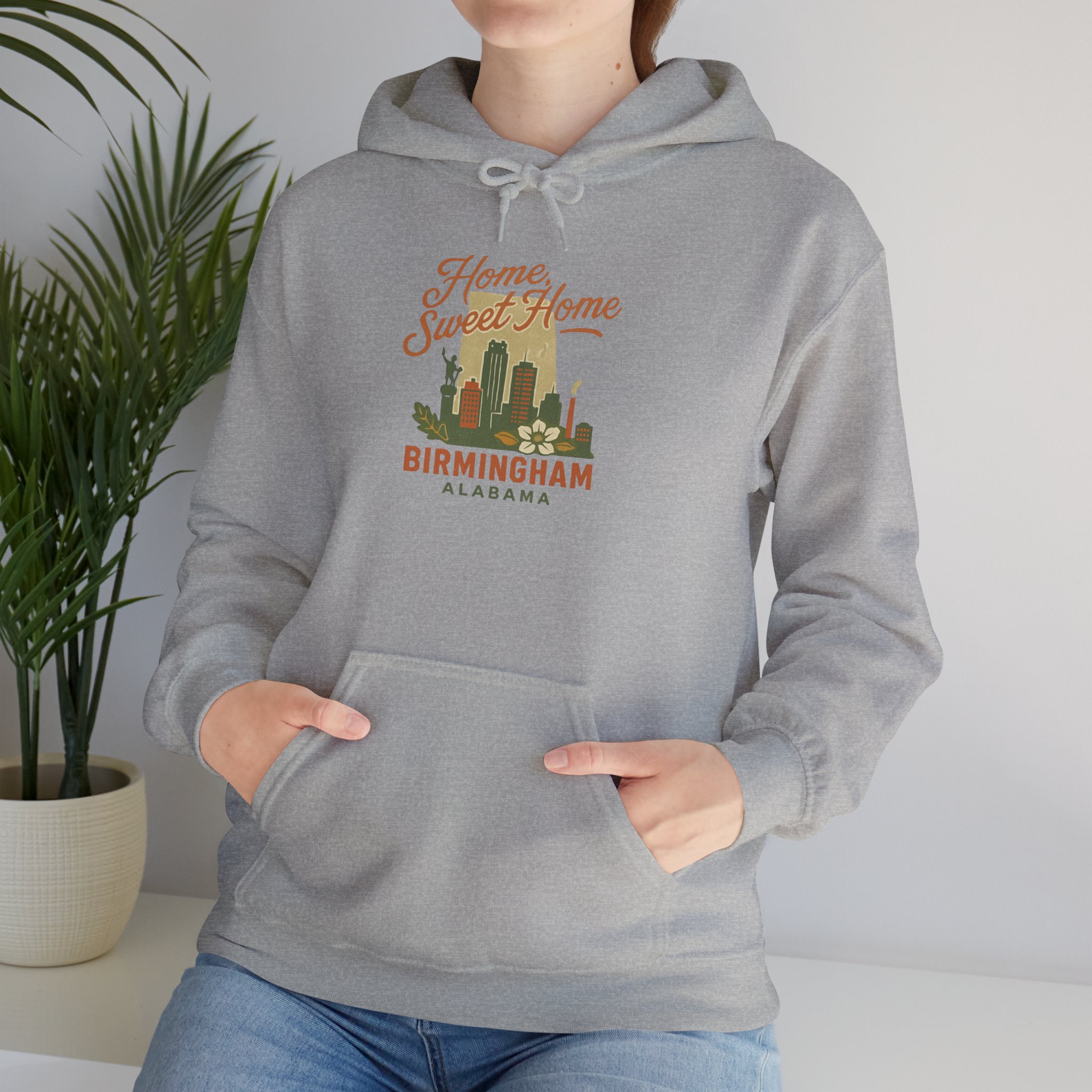 Vintage Home Sweet Home Birmingham Alabama Hoodie | Retro Southern Style Hooded Sweatshirt | Cozy Alabama Pride Gift - Image 2