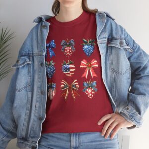Patriotic Strawberries & Coquette Bows T-Shirt