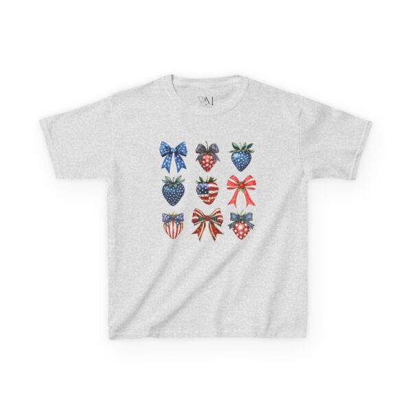 Berry Cute & Proud – Kid’s Patriotic Strawberry Tee - Image 2