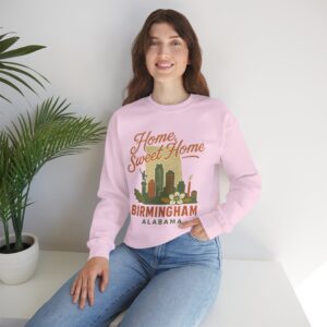 Vintage Home Sweet Home Birmingham Alabama Crewneck Sweatshirt | Retro Southern Style Pullover | Alabama Pride Gift