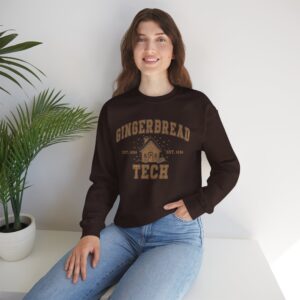 Gingerbread Tech University Sweatshirt – Festive College-Style Christmas Crewneck