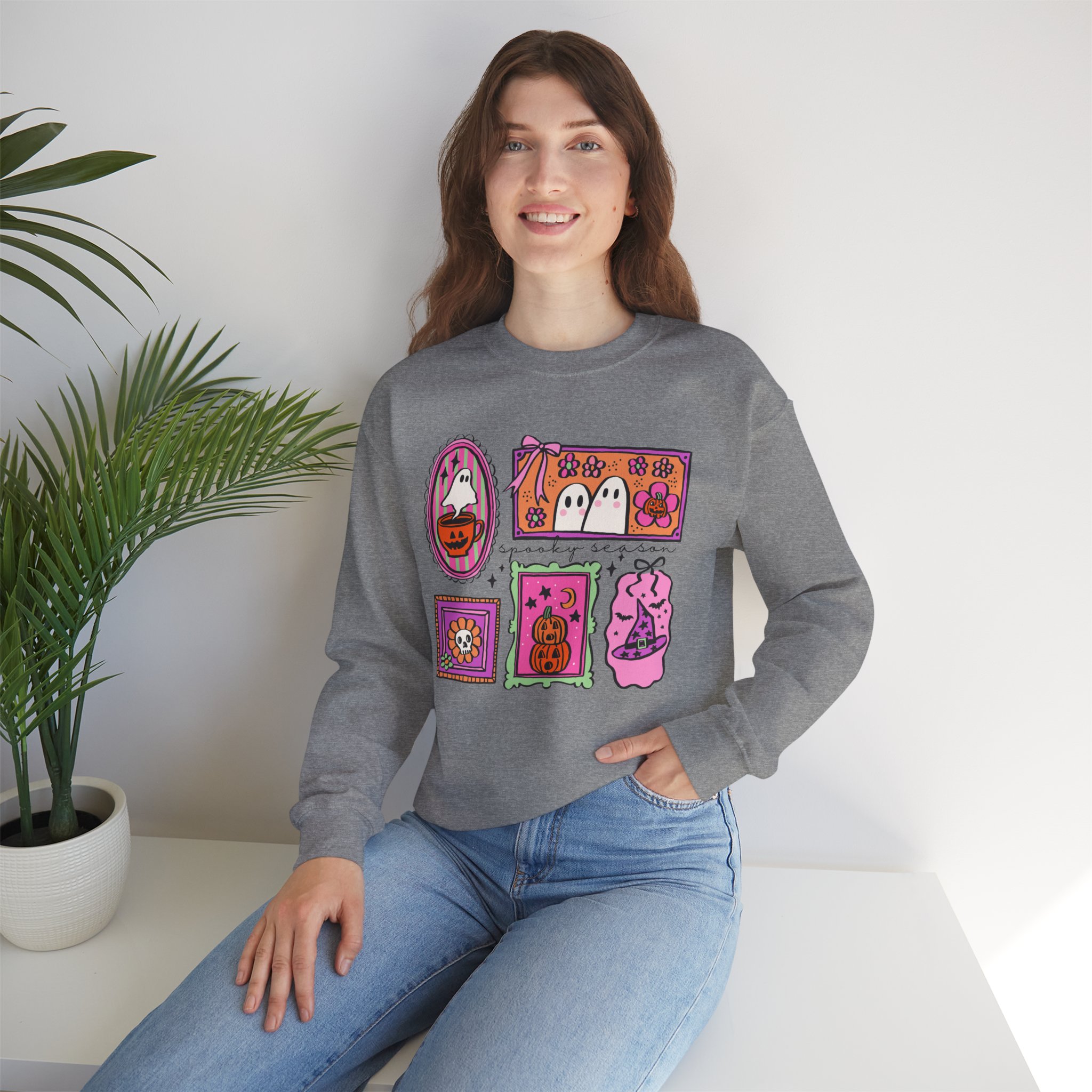 Spooky Season Gallery - Cute Halloween T-Shirt | Kawaii Pastel Ghost & Pumpkin Design - Image 3