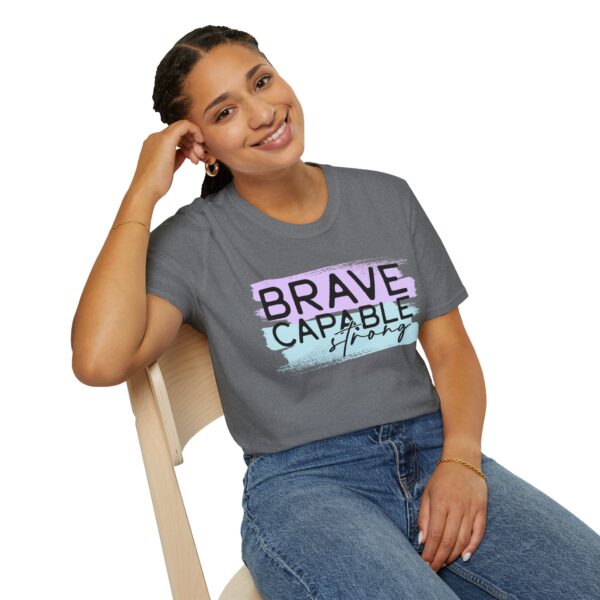 Brave Capable Strong Shirt – Inspirational Positive Affirmation Tee for Women, Motivational Graphic T-Shirt, Empowering Gift - Image 3