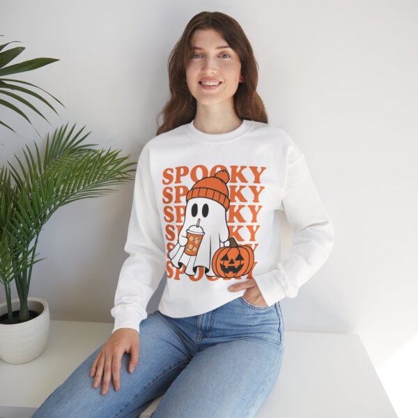 Spooky Ghost Crewneck Sweatshirt - Cozy Halloween Apparel for Fall - Image 2