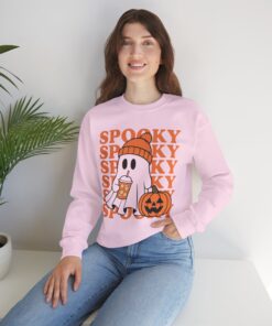 Spooky Ghost Crewneck Sweatshirt - Cozy Halloween Apparel for Fall