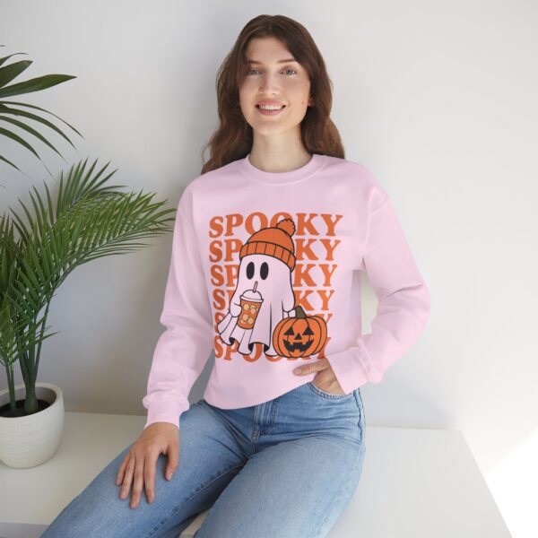 Spooky Ghost Crewneck Sweatshirt - Cozy Halloween Apparel for Fall
