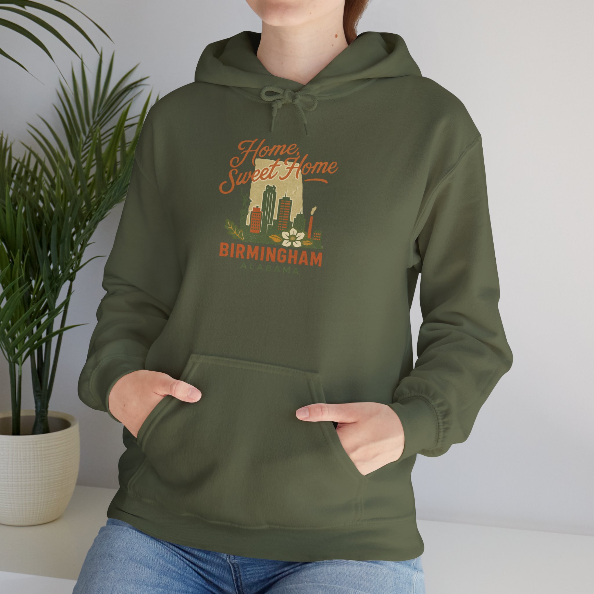 Vintage Home Sweet Home Birmingham Alabama Hoodie | Retro Southern Style Hooded Sweatshirt | Cozy Alabama Pride Gift - Image 3