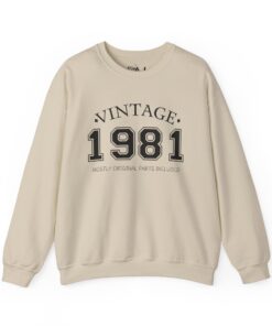 Alternative view of Vintage 1981 Sweatshirt | Custom Year Vintage Mostly Original Parts