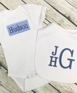 Personalized Baby Bodysuit and Bib Set