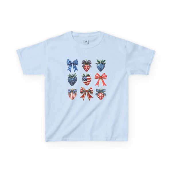 Berry Cute & Proud – Kid’s Patriotic Strawberry Tee - Image 3