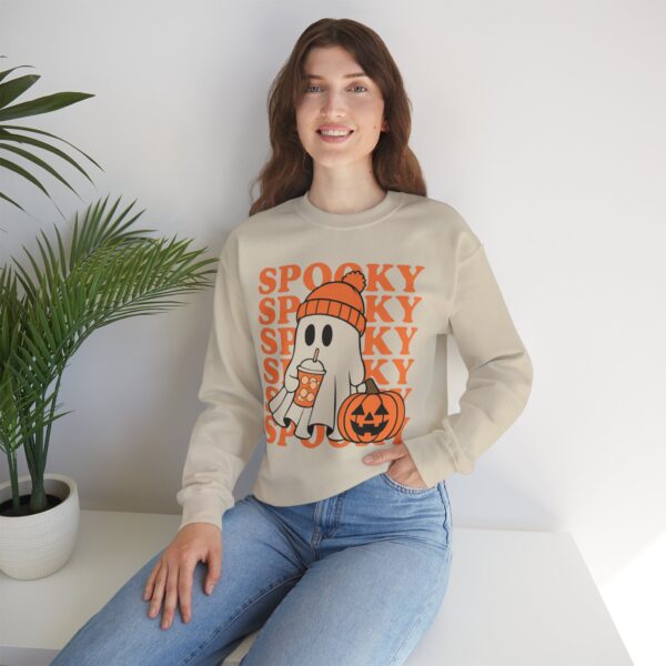 Spooky Ghost Crewneck Sweatshirt - Cozy Halloween Apparel for Fall - Image 3