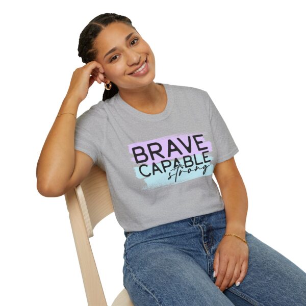 Brave Capable Strong Shirt – Inspirational Positive Affirmation Tee for Women, Motivational Graphic T-Shirt, Empowering Gift - Image 2