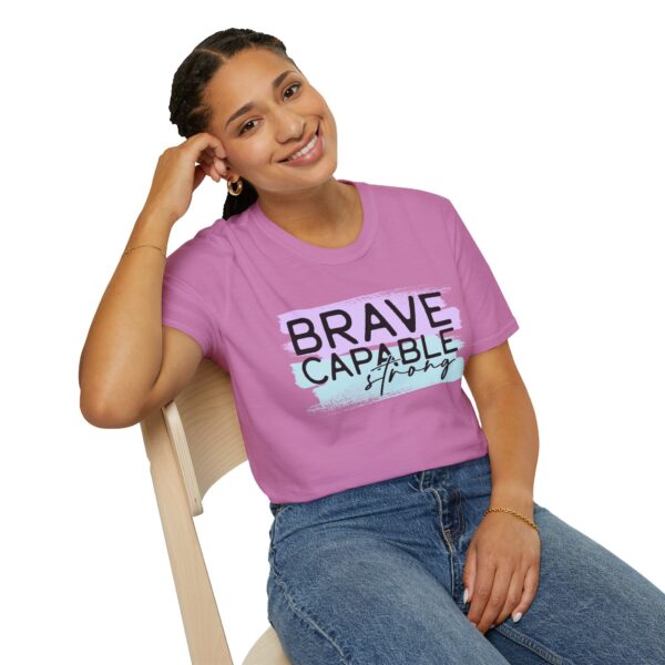 Brave Capable Strong Shirt – Inspirational Positive Affirmation Tee for Women, Motivational Graphic T-Shirt, Empowering Gift
