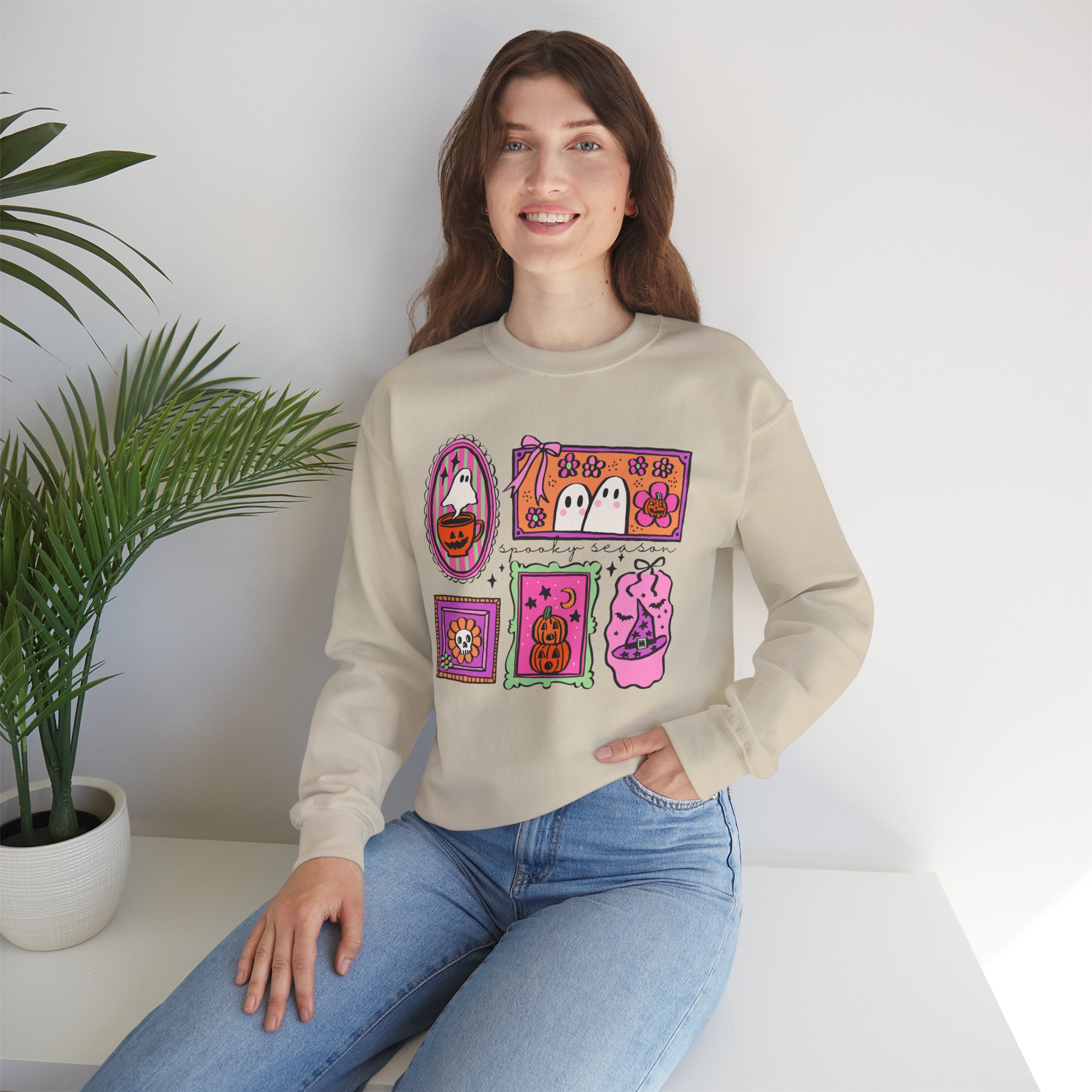 Spooky Season Gallery - Cute Halloween T-Shirt | Kawaii Pastel Ghost & Pumpkin Design - Image 2
