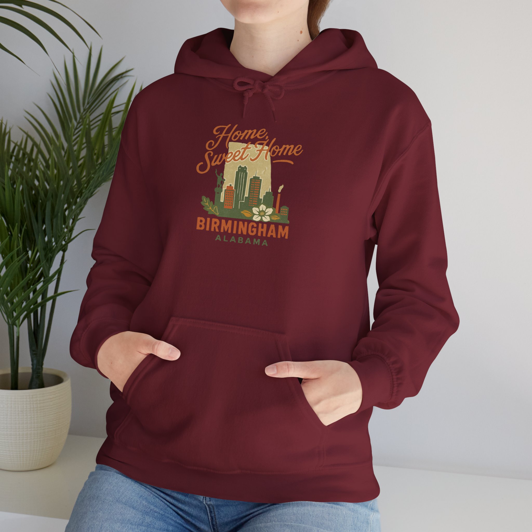 Vintage Home Sweet Home Birmingham Alabama Hoodie | Retro Southern Style Hooded Sweatshirt | Cozy Alabama Pride Gift - Image 5