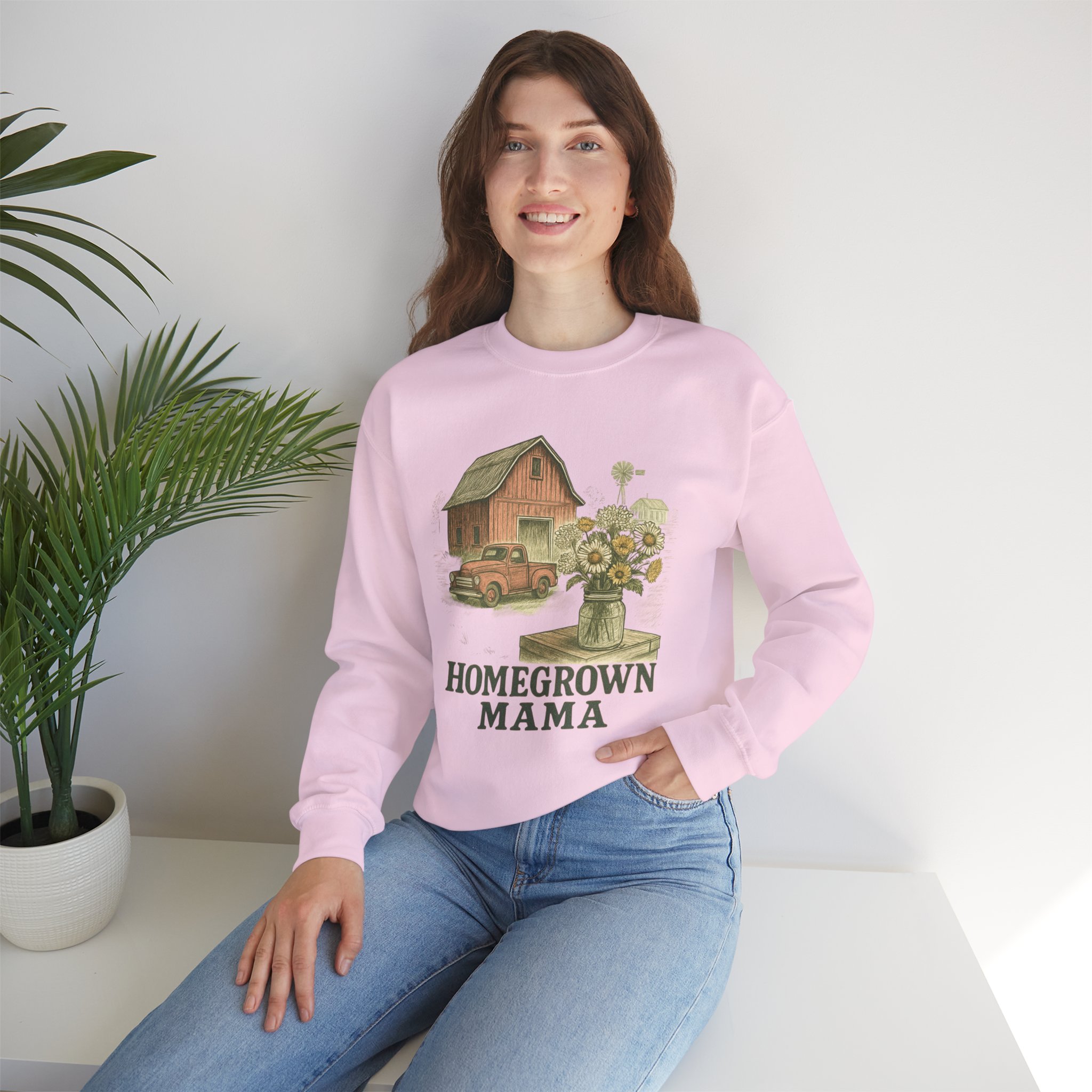 Homegrown Mama Crewneck Sweatshirt | Vintage Farm Life Pullover | Rustic Country Mama Sweatshirt | Cozy Southern Style - Image 4