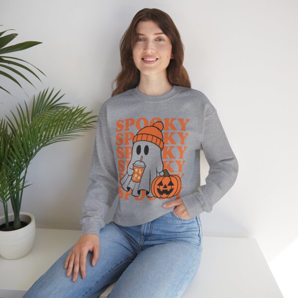 Spooky Ghost Crewneck Sweatshirt - Cozy Halloween Apparel for Fall - Image 4