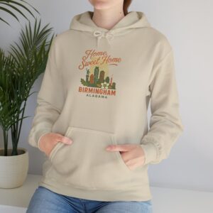 Vintage Home Sweet Home Birmingham Alabama Hoodie | Retro Southern Style Hooded Sweatshirt | Cozy Alabama Pride Gift