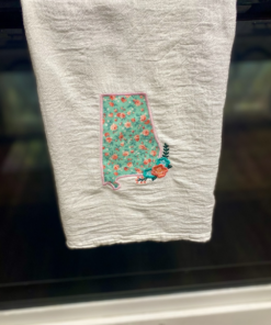 Alabama & Flower Applique Towel