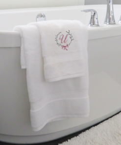 Floral Wreath Monogram Towel