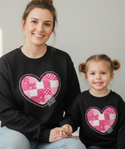 Quilted Heart Appliqué Sweatshirt