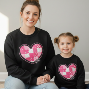Quilted Heart Reverse Appliqué Sweatshirt – XOXO