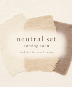 Neutral baby keepsake gift set coming soon in cream, tan, and brown